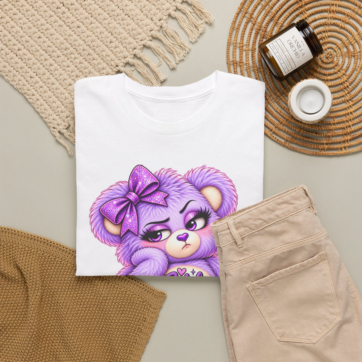 MooStache Sassy Bear Unisex Tee | Bitch Please Bear