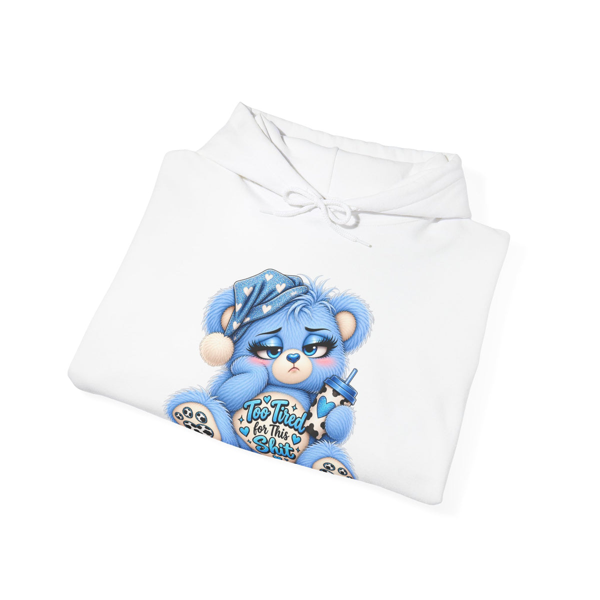 MooStache Sassy Bear Unisex Hoodie | Too Tired Bear