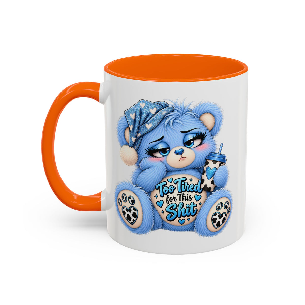 MooStache Sassy Bear Mug | Too Tired Bear