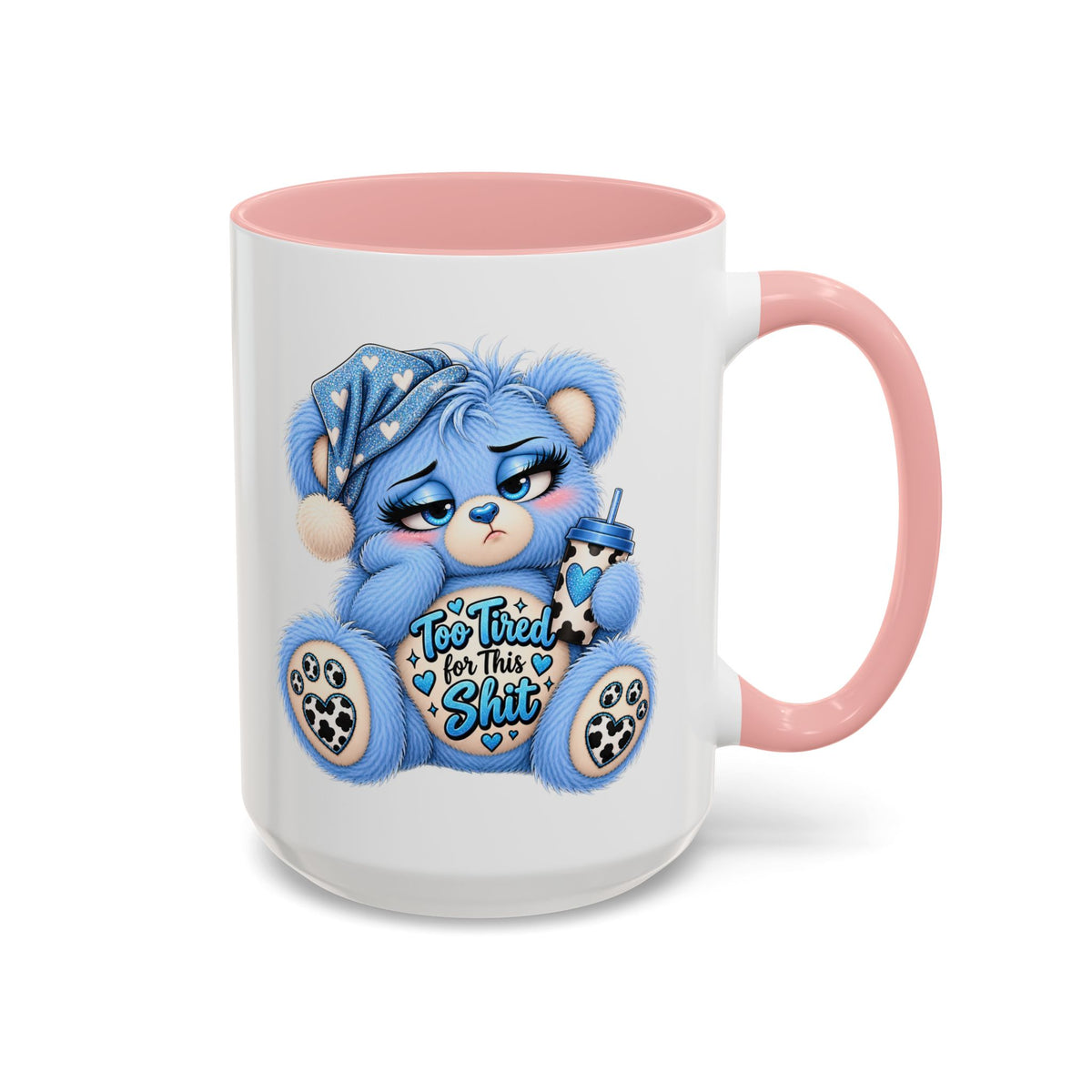 MooStache Sassy Bear Mug | Too Tired Bear