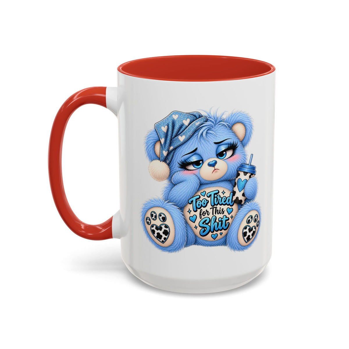 MooStache Sassy Bear Mug | Too Tired Bear