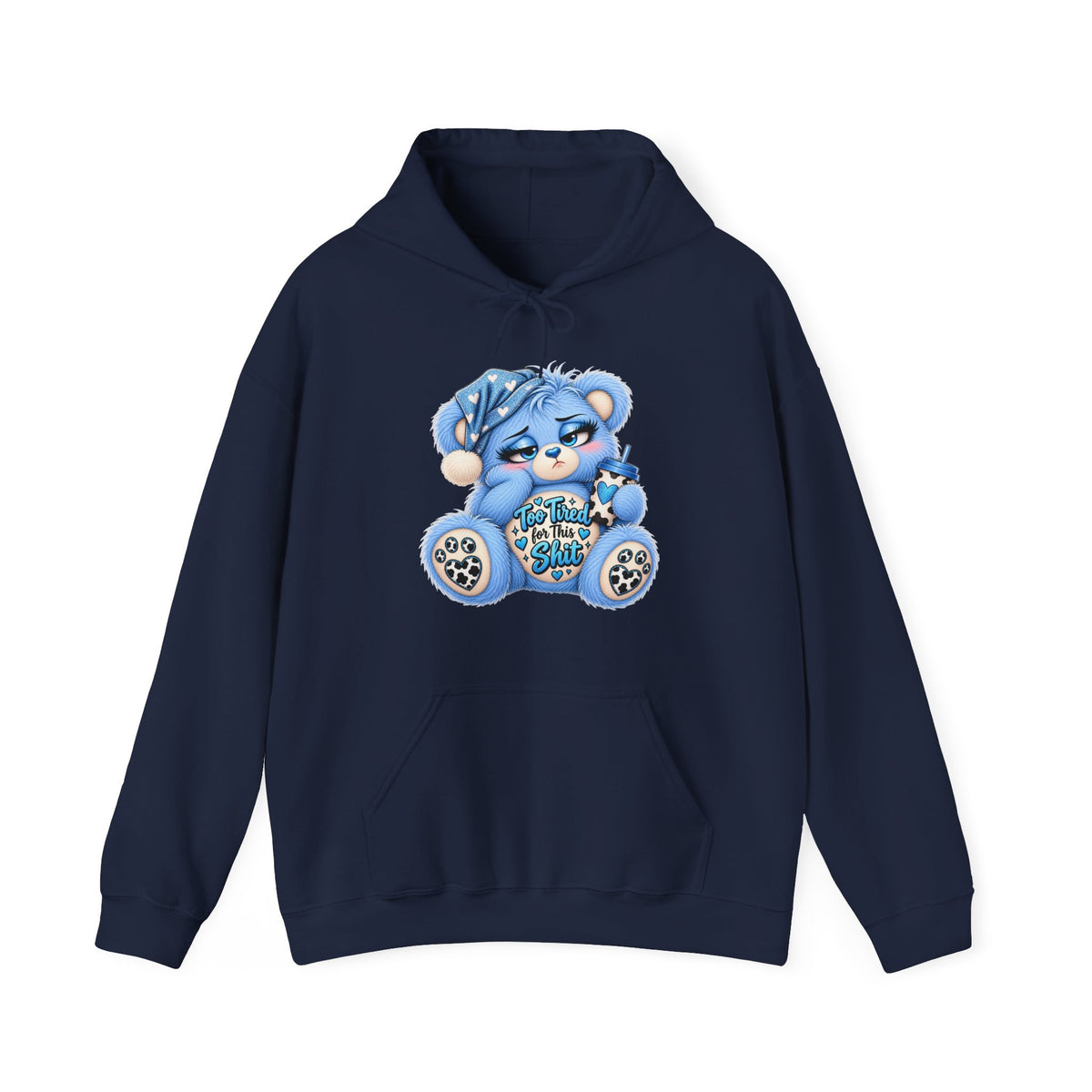 MooStache Sassy Bear Unisex Hoodie | Too Tired Bear