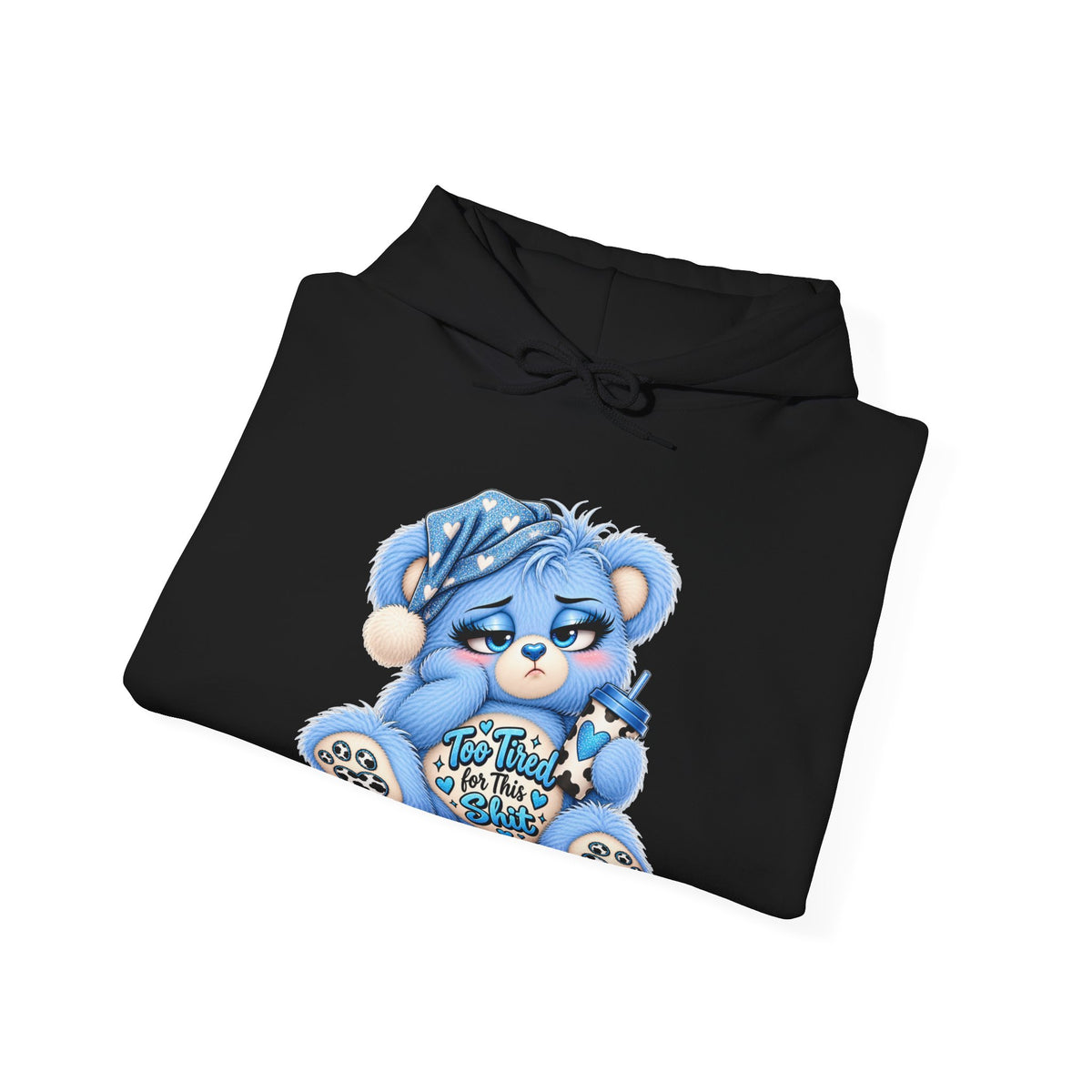 MooStache Sassy Bear Unisex Hoodie | Too Tired Bear