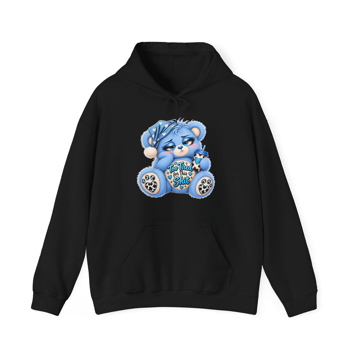 MooStache Sassy Bear Unisex Hoodie | Too Tired Bear