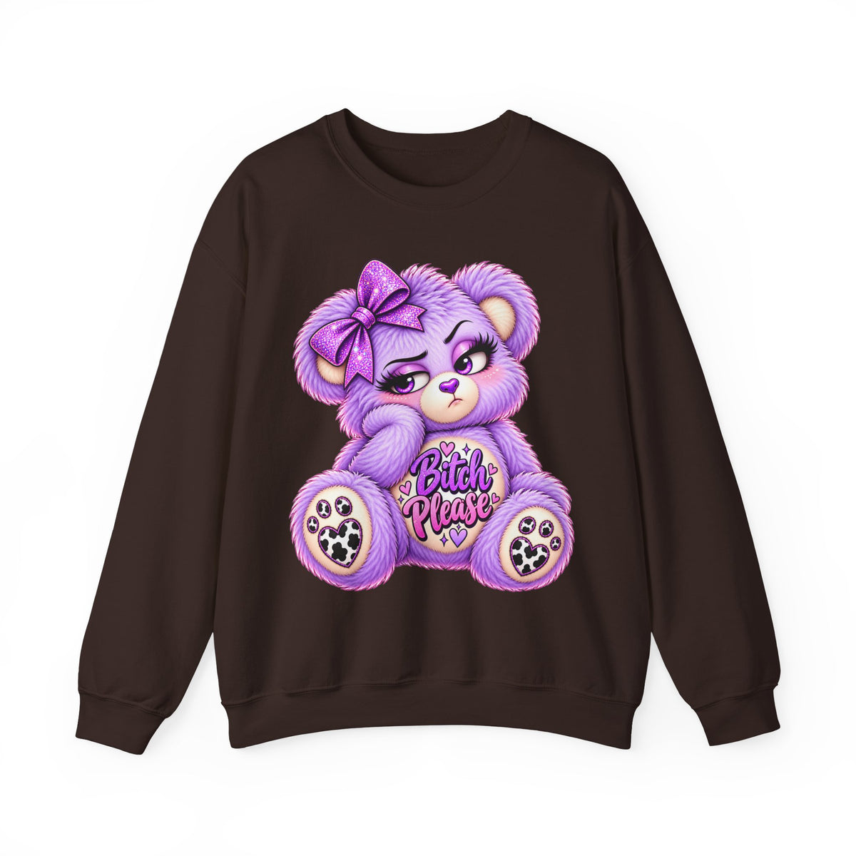 MooStache Sassy Bear Sweatshirt | Bitch Please Bear