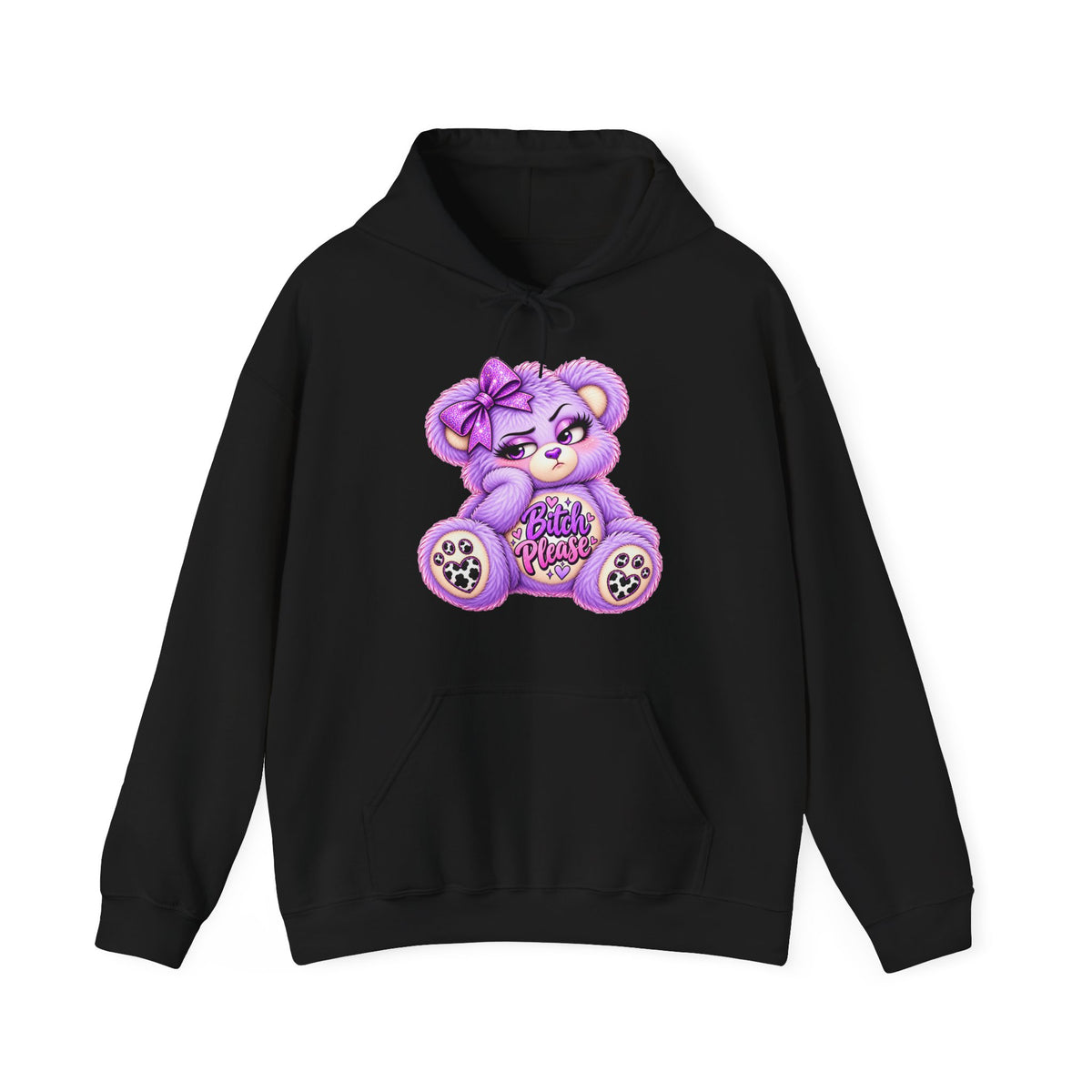 MooStache Sassy Bear Unisex Hoodie | Bitch Please Bear