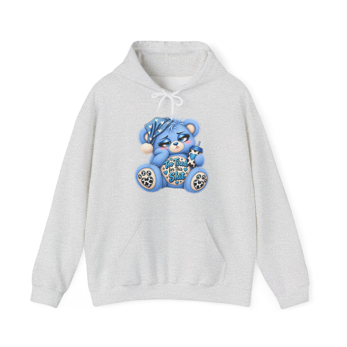 MooStache Sassy Bear Unisex Hoodie | Too Tired Bear