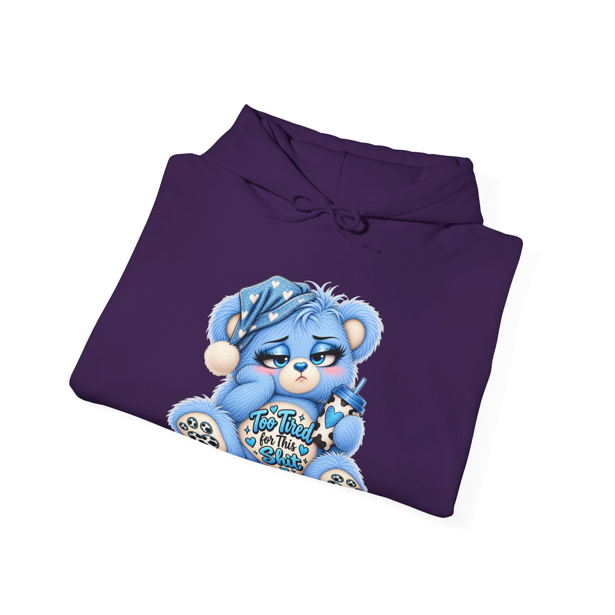 MooStache Sassy Bear Unisex Hoodie | Too Tired Bear