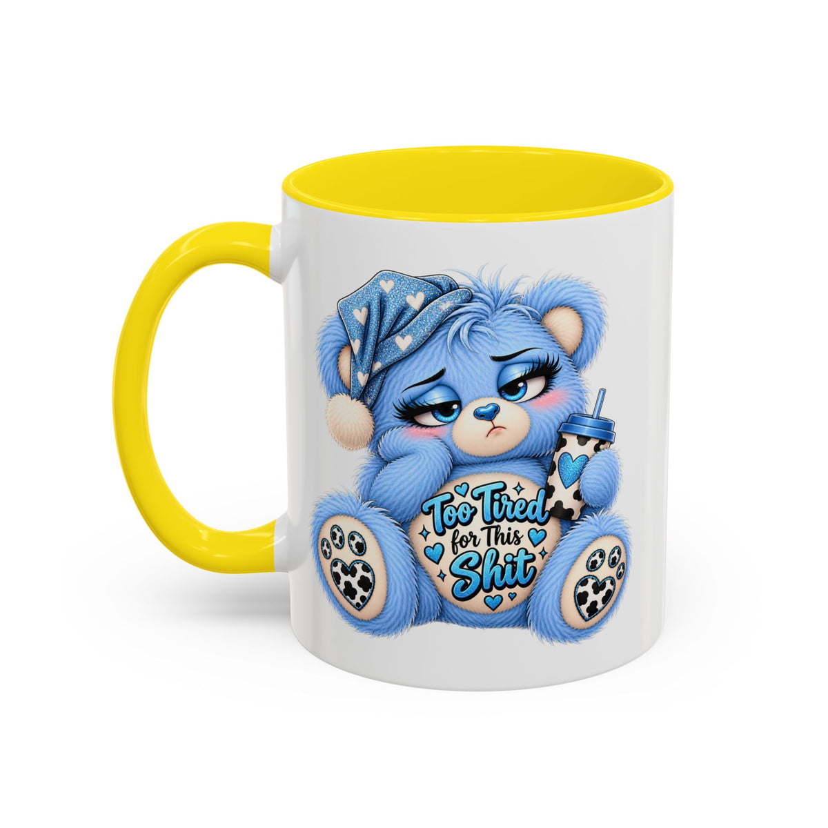 MooStache Sassy Bear Mug | Too Tired Bear