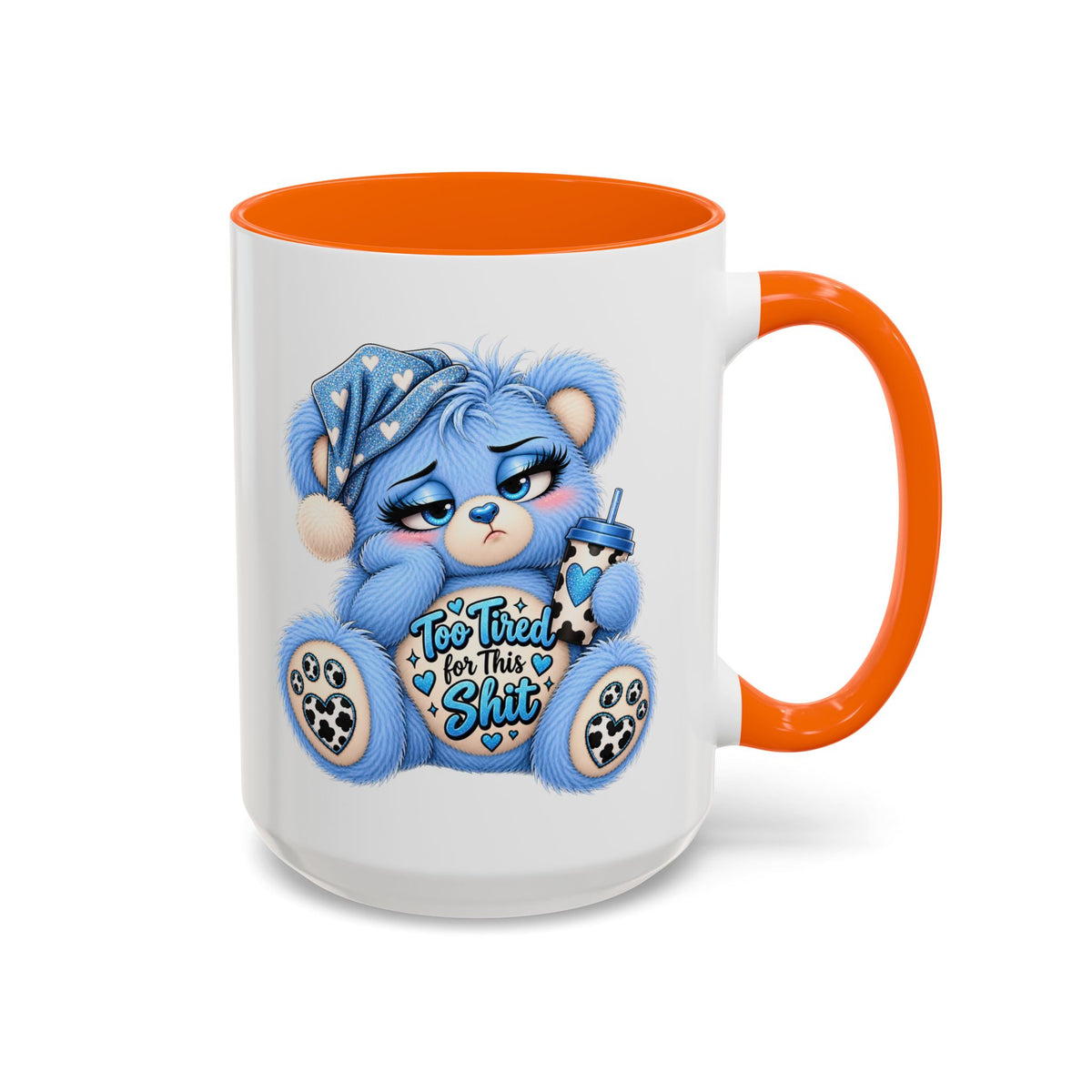 MooStache Sassy Bear Mug | Too Tired Bear