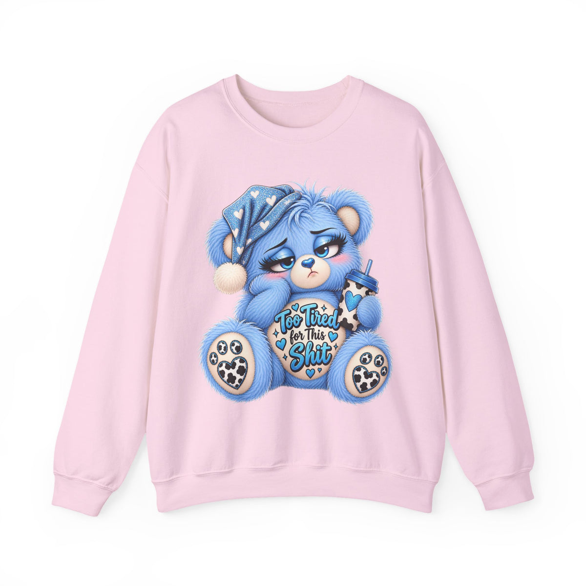 MooStache Sassy Bear Sweatshirt | Too Tired for This Sh*t Bear