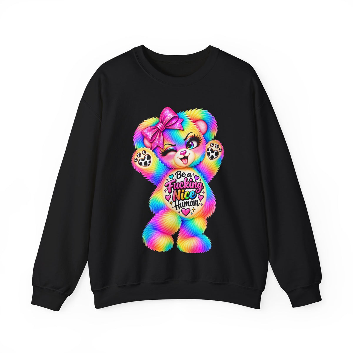 MooStache Sassy Bear Sweatshirt | Be a F*cking Mind Human Bear