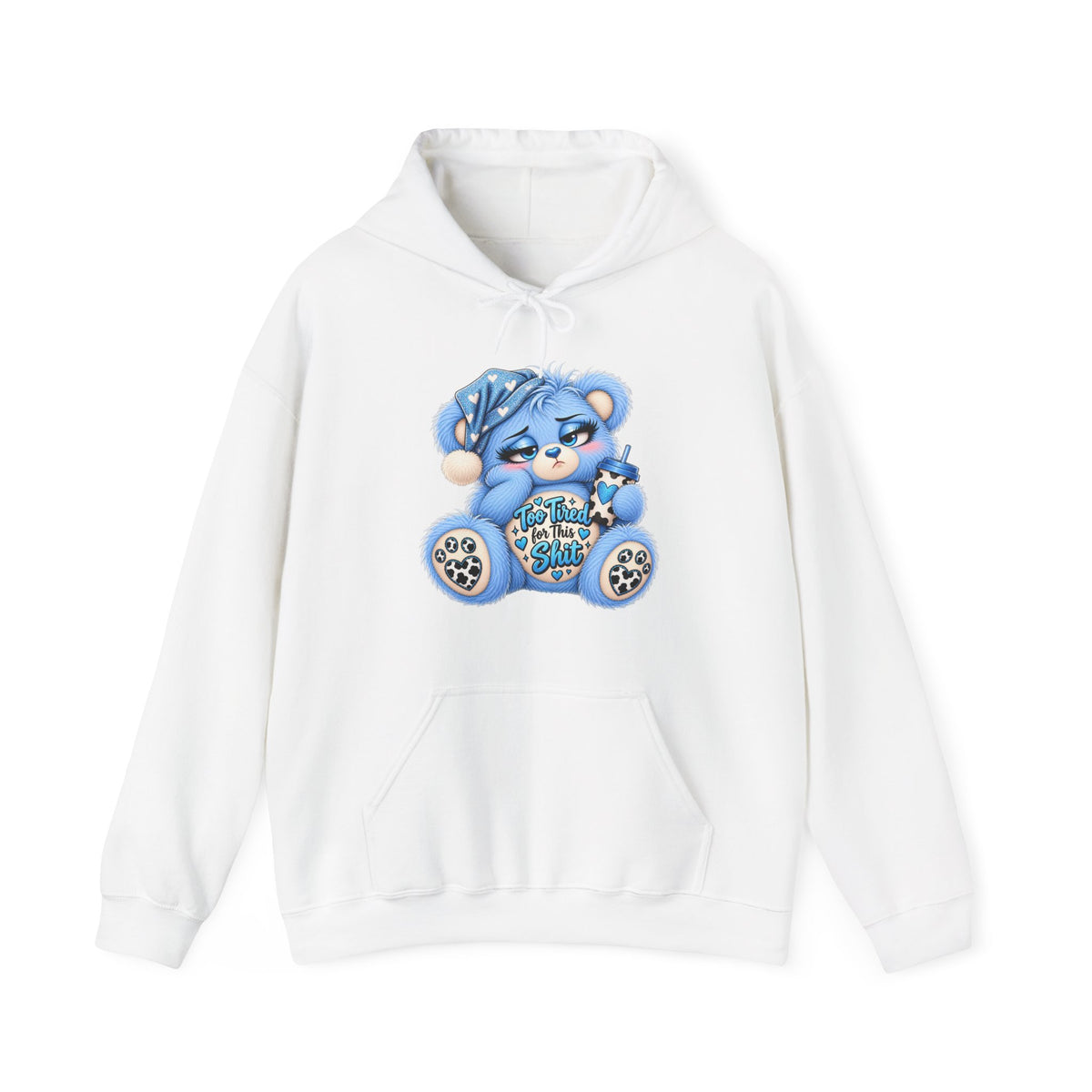 MooStache Sassy Bear Unisex Hoodie | Too Tired Bear