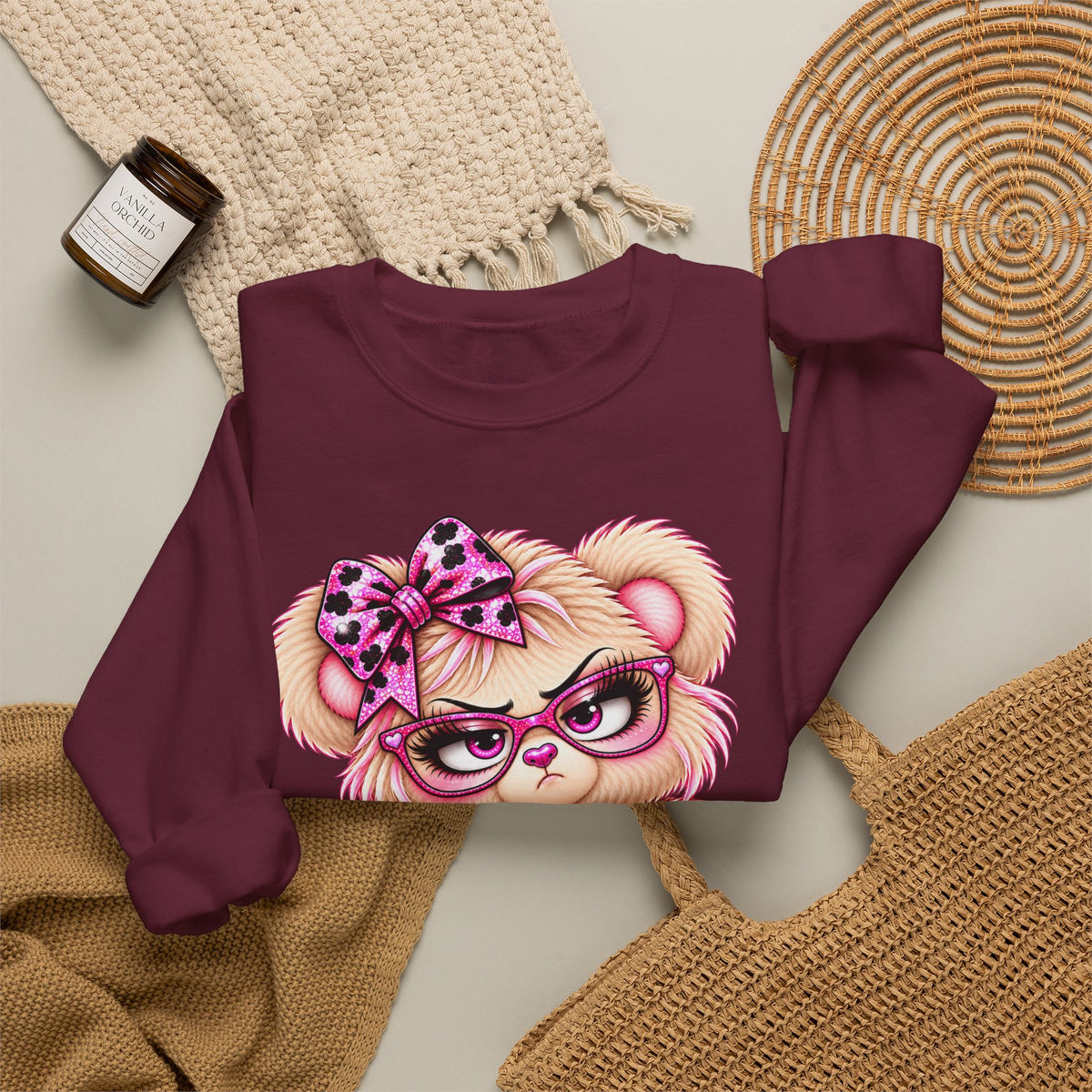 MooStache Sassy Bear Sweatshirt | Per My Last... Bear