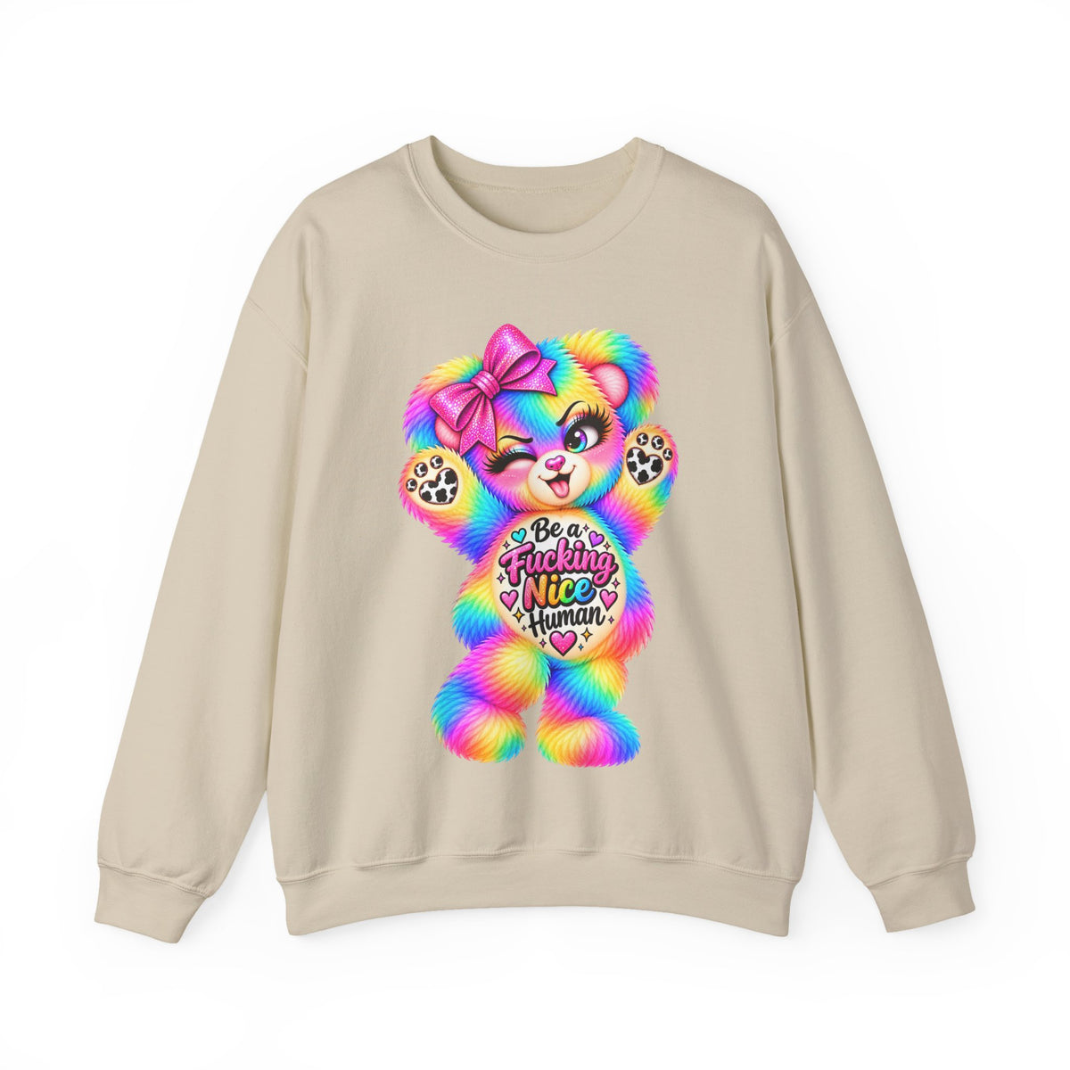 MooStache Sassy Bear Sweatshirt | Be a F*cking Mind Human Bear