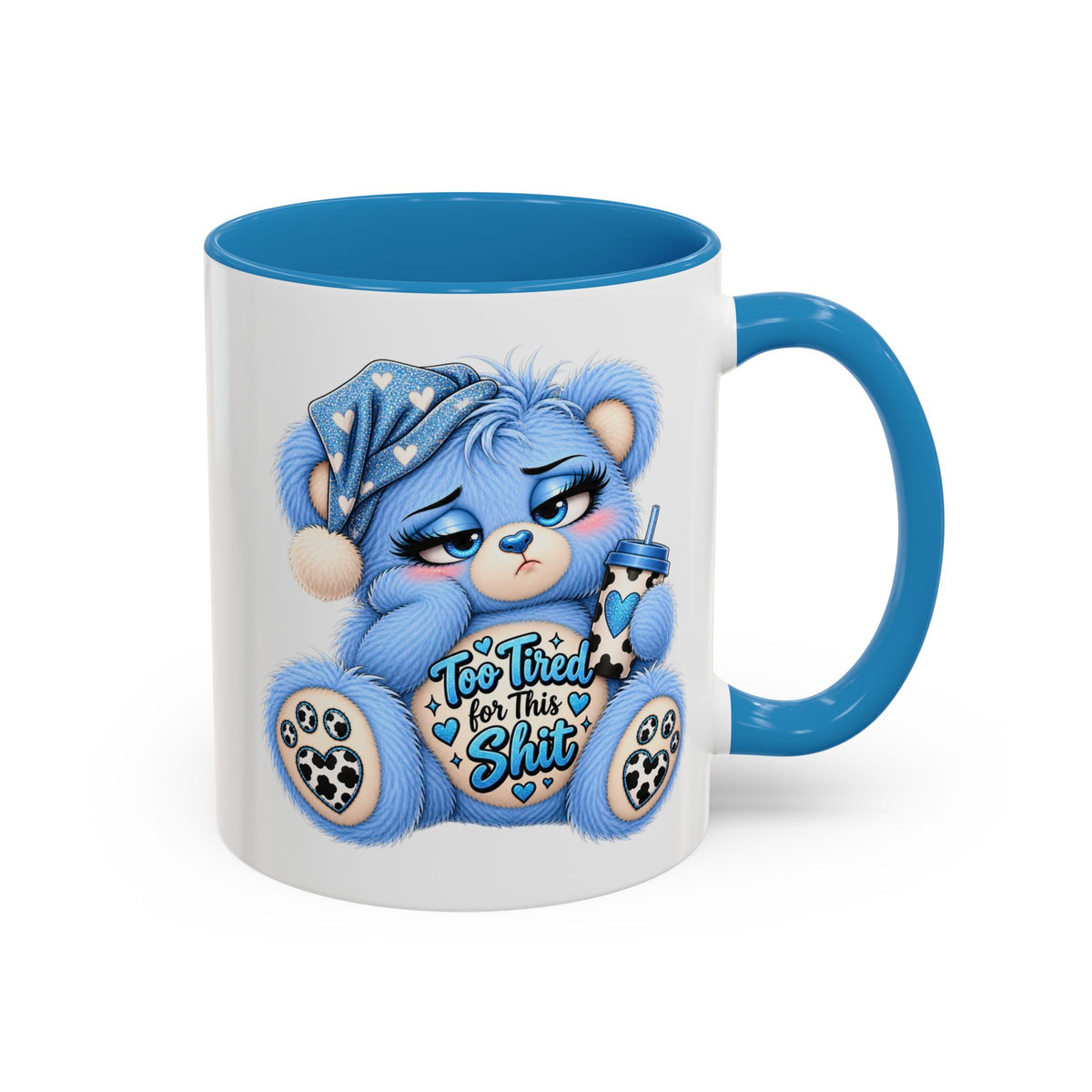 MooStache Sassy Bear Mug | Too Tired Bear