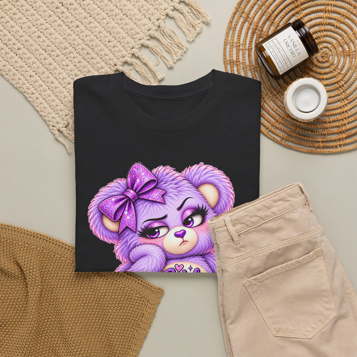 MooStache Sassy Bear Unisex Tee | Bitch Please Bear