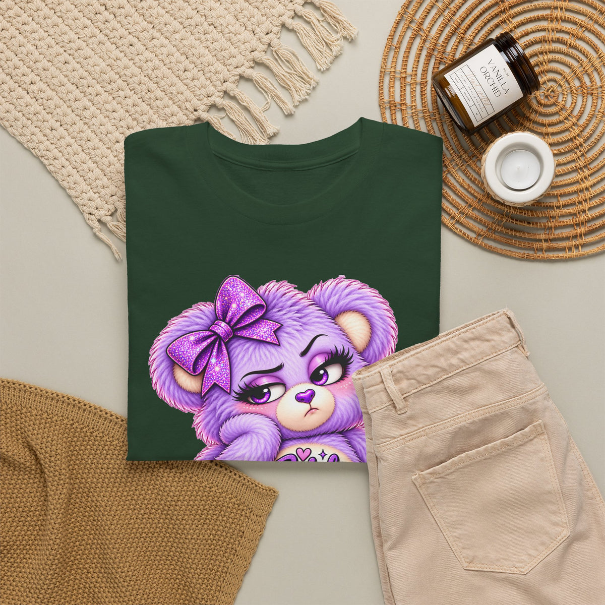 MooStache Sassy Bear Unisex Tee | Bitch Please Bear