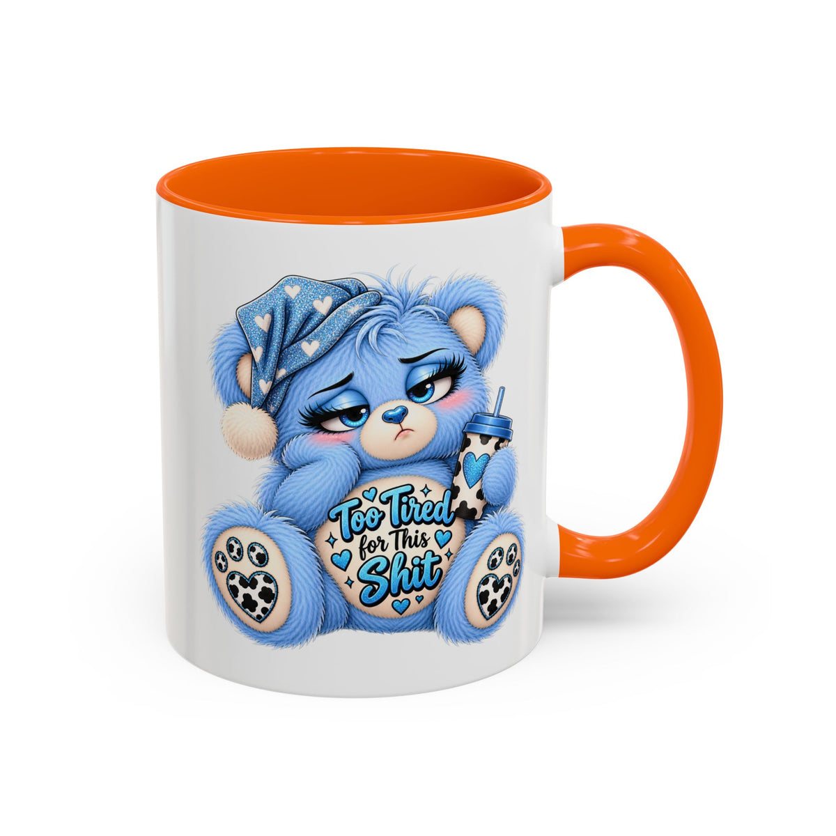 MooStache Sassy Bear Mug | Too Tired Bear