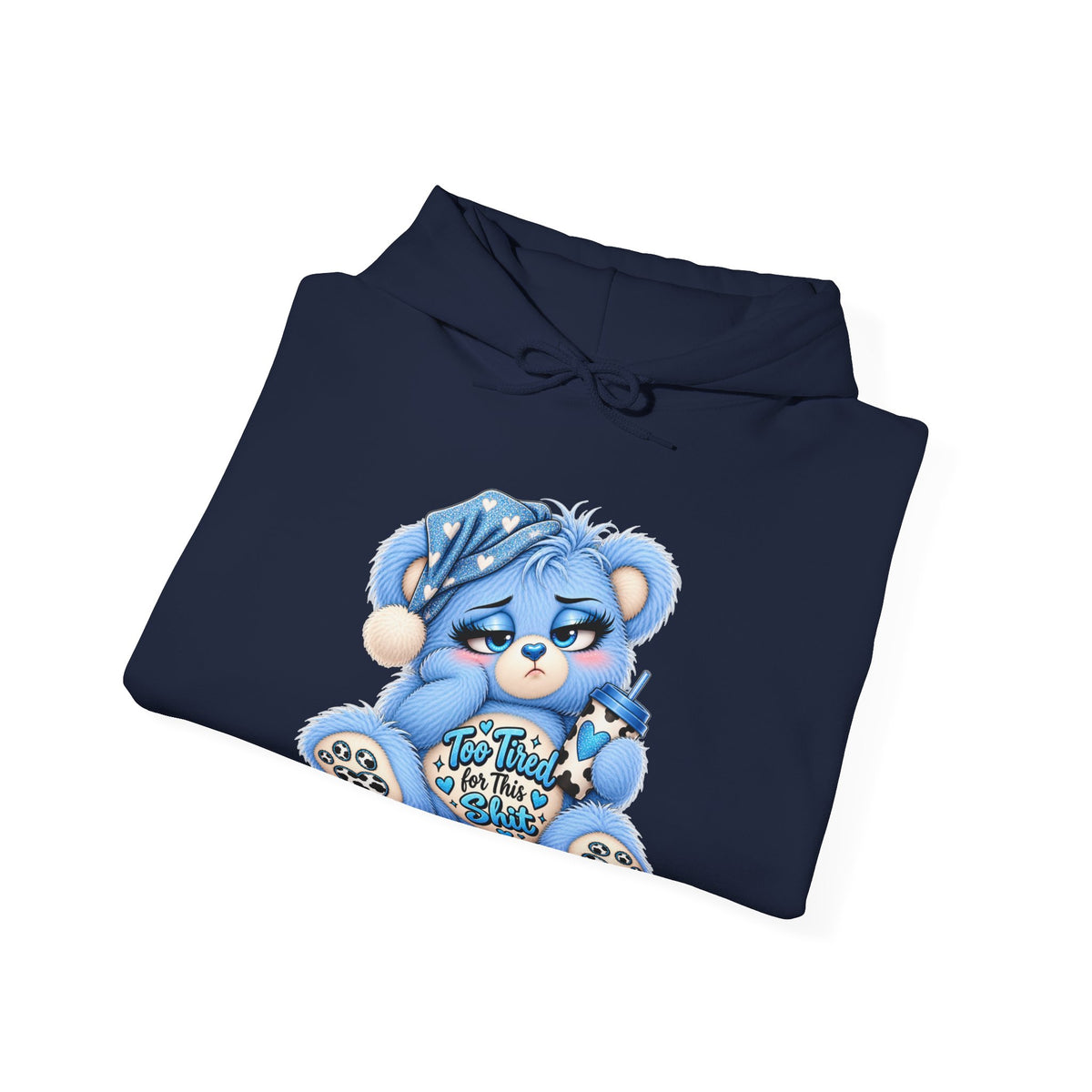 MooStache Sassy Bear Unisex Hoodie | Too Tired Bear