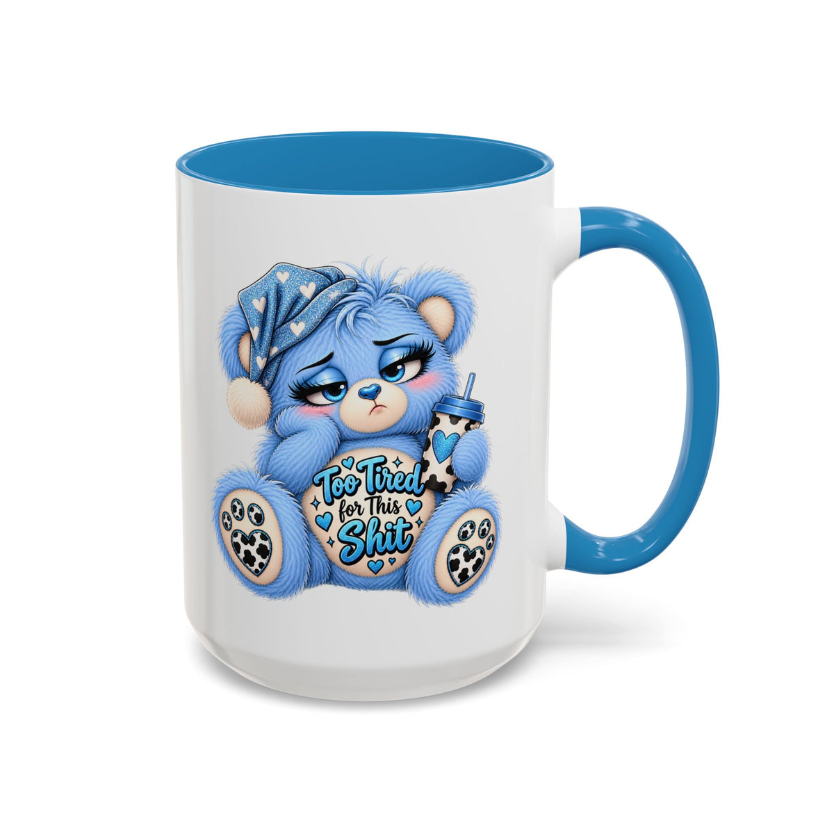 MooStache Sassy Bear Mug | Too Tired Bear