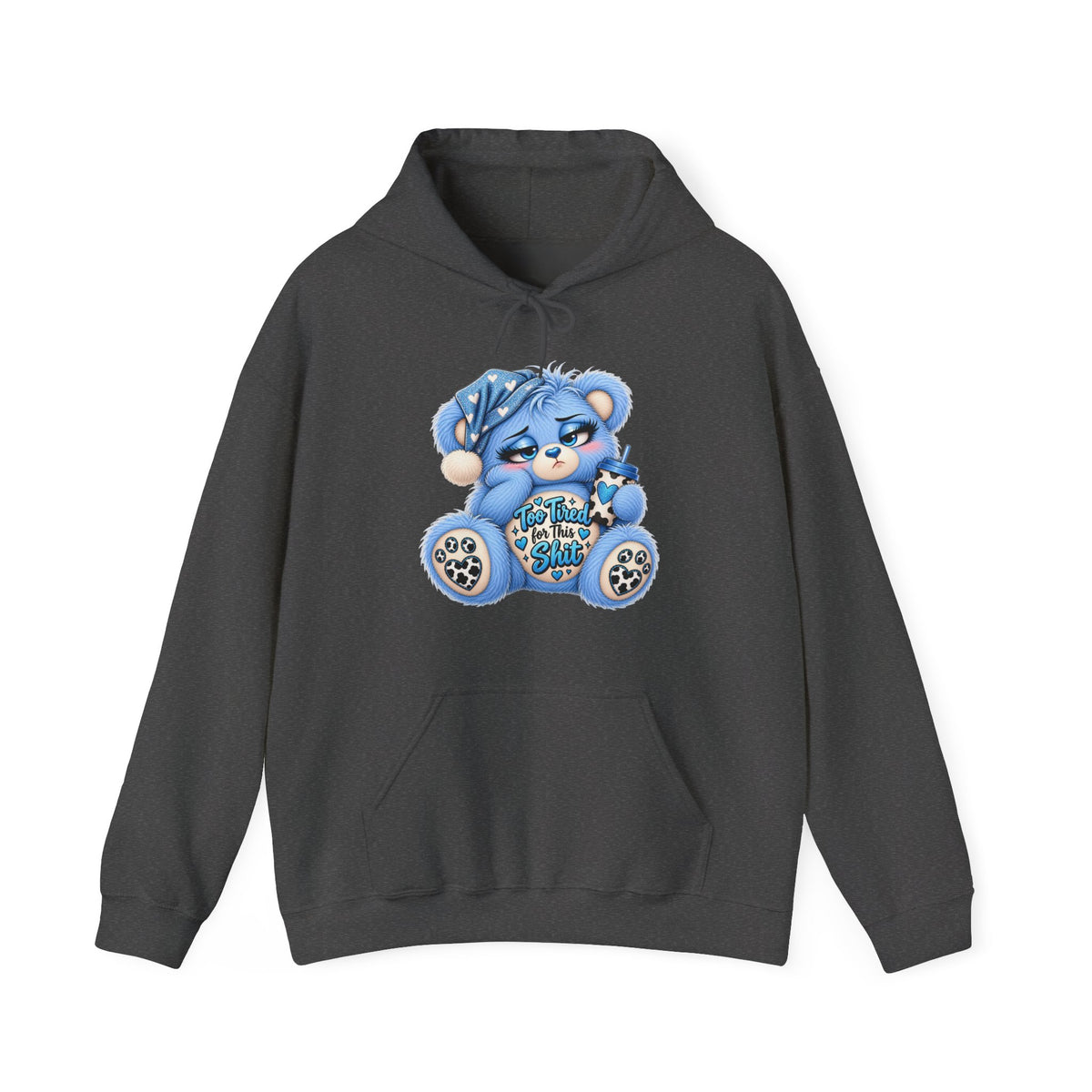 MooStache Sassy Bear Unisex Hoodie | Too Tired Bear
