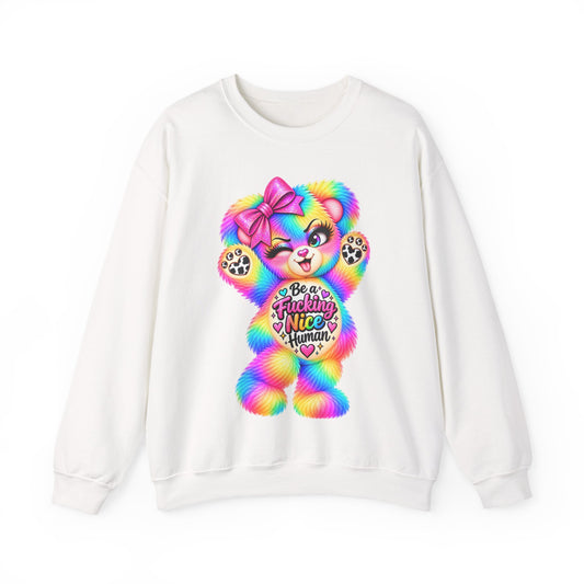 MooStache Sassy Bear Sweatshirt | Be a F*cking Mind Human Bear