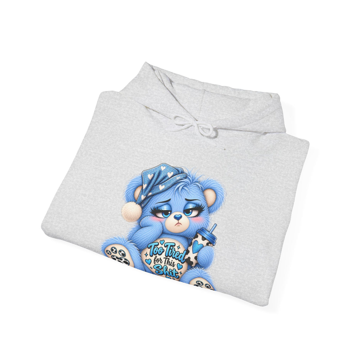 MooStache Sassy Bear Unisex Hoodie | Too Tired Bear