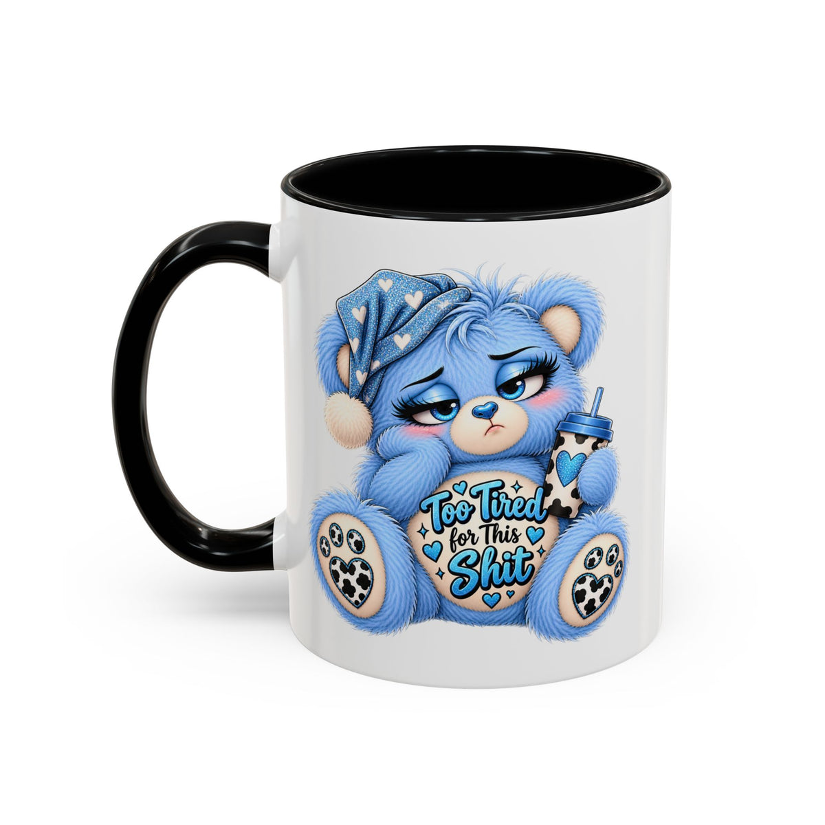 MooStache Sassy Bear Mug | Too Tired Bear