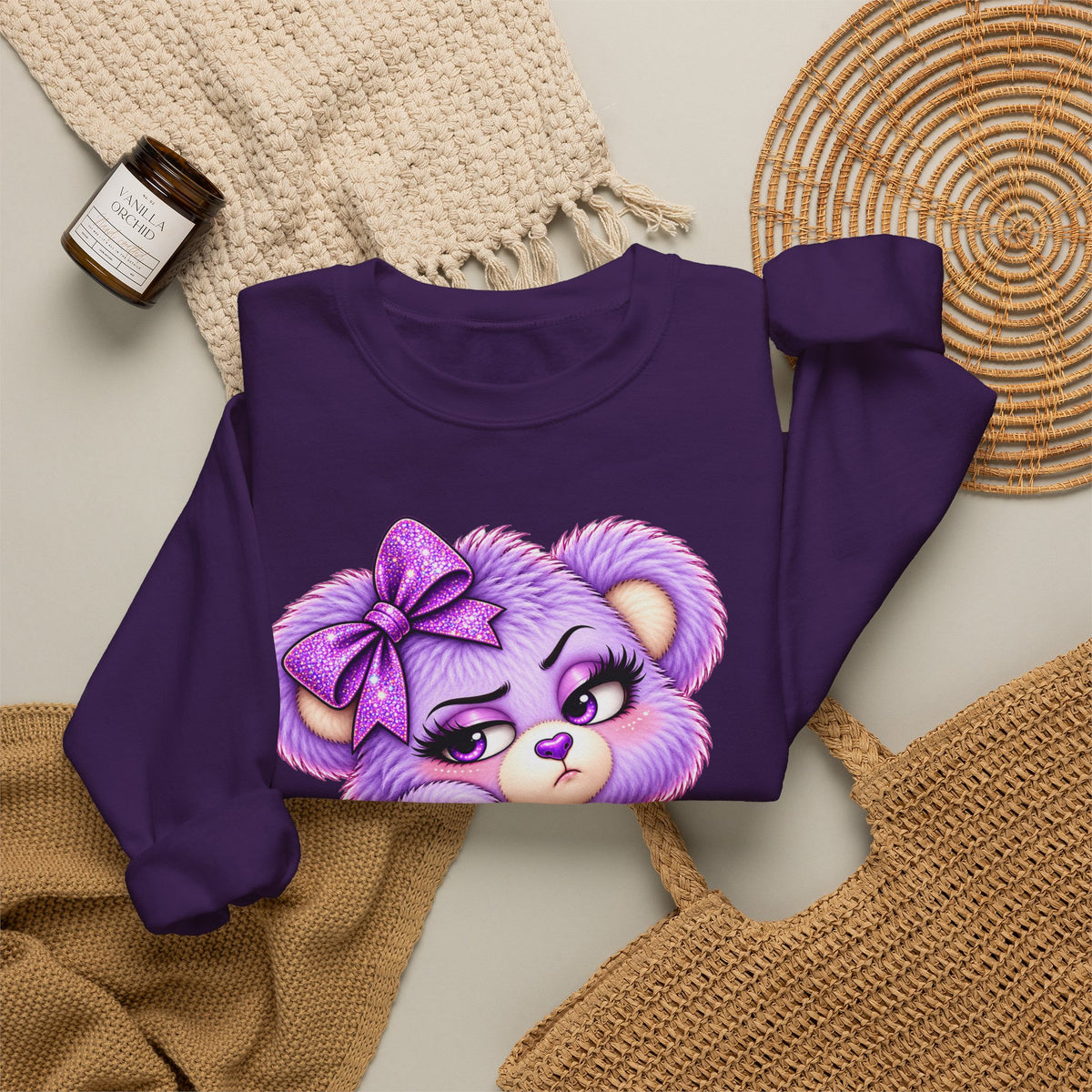MooStache Sassy Bear Sweatshirt | Bitch Please Bear
