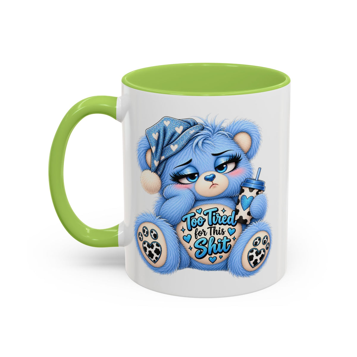 MooStache Sassy Bear Mug | Too Tired Bear