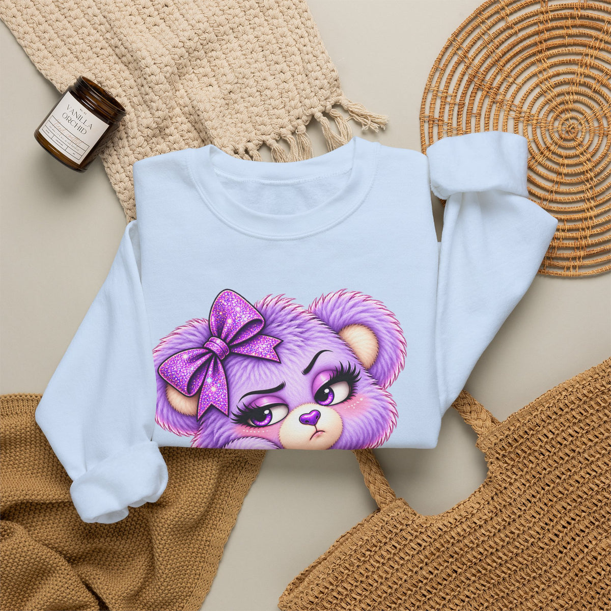 MooStache Sassy Bear Sweatshirt | Bitch Please Bear