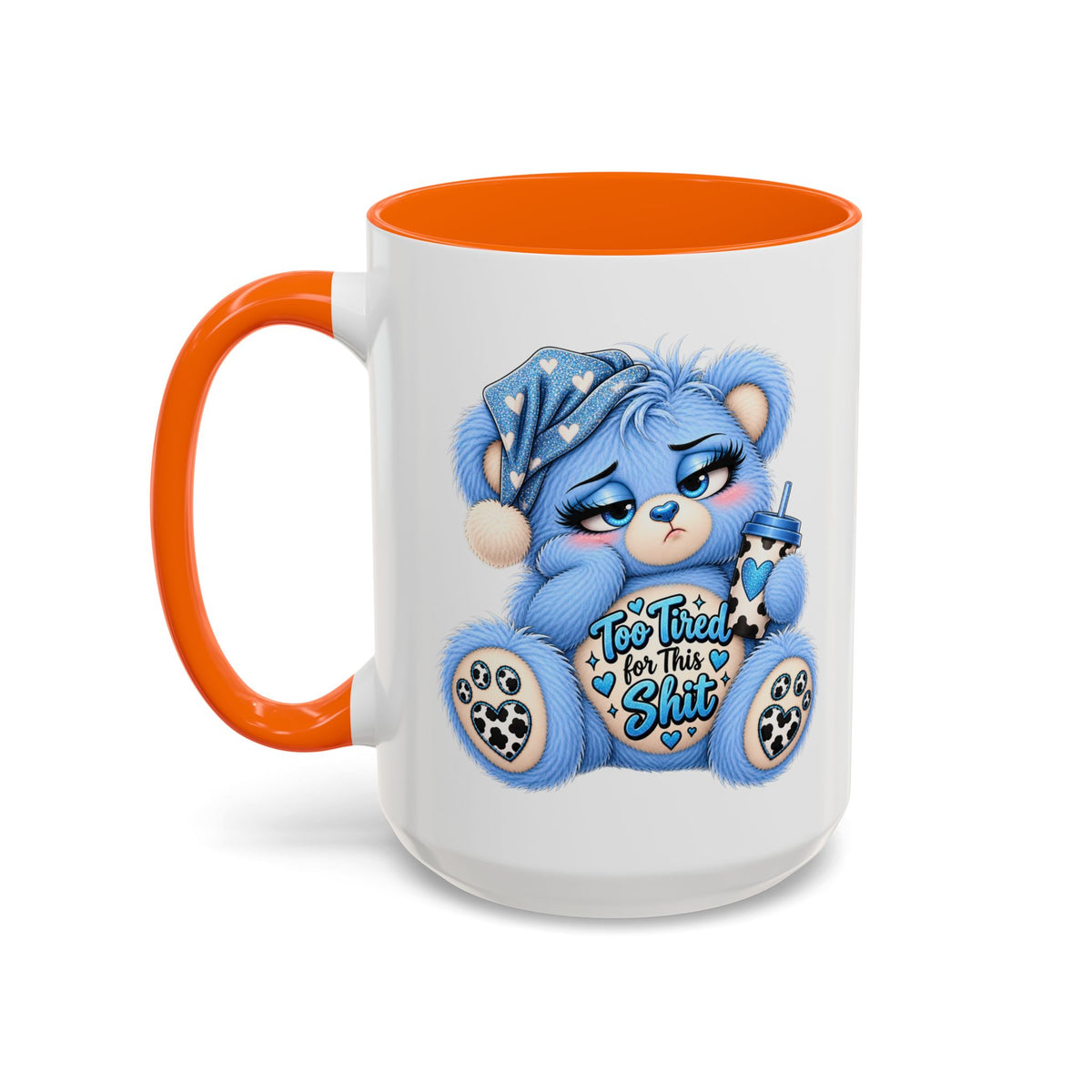 MooStache Sassy Bear Mug | Too Tired Bear