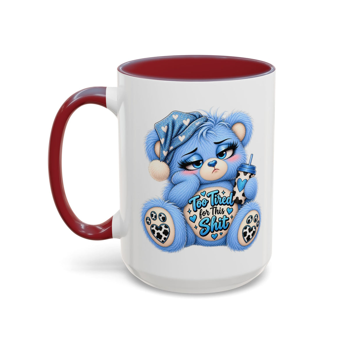 MooStache Sassy Bear Mug | Too Tired Bear