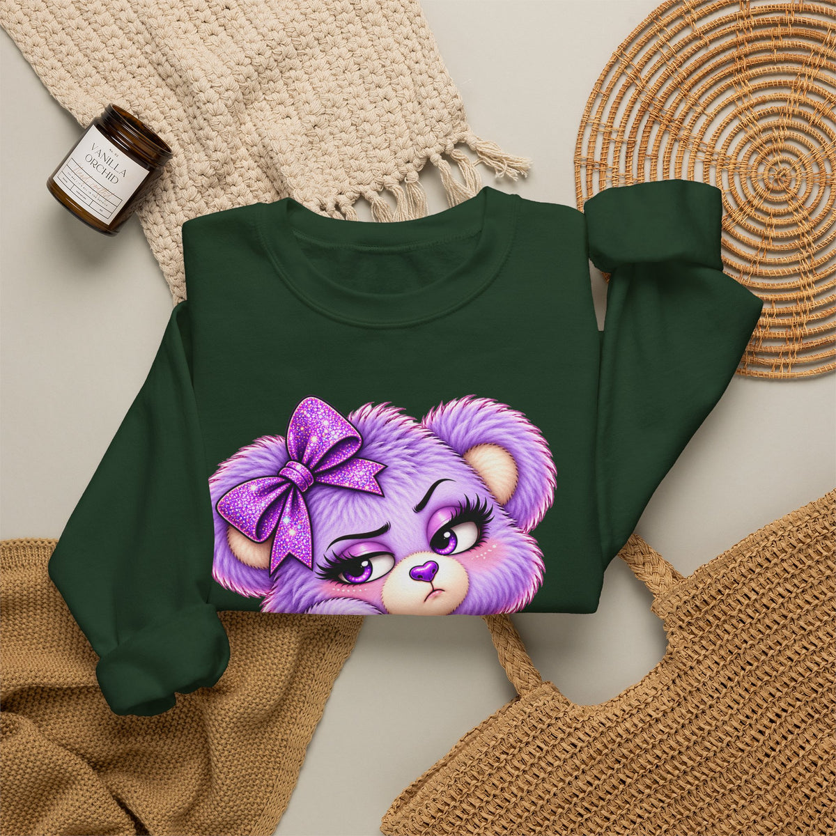 MooStache Sassy Bear Sweatshirt | Bitch Please Bear