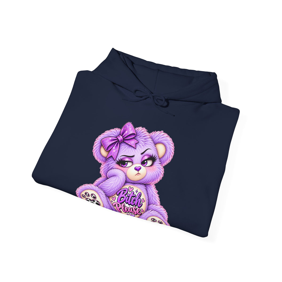 MooStache Sassy Bear Unisex Hoodie | Bitch Please Bear