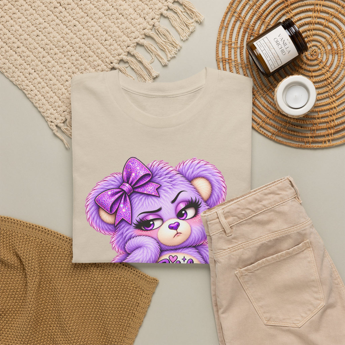 MooStache Sassy Bear Unisex Tee | Bitch Please Bear