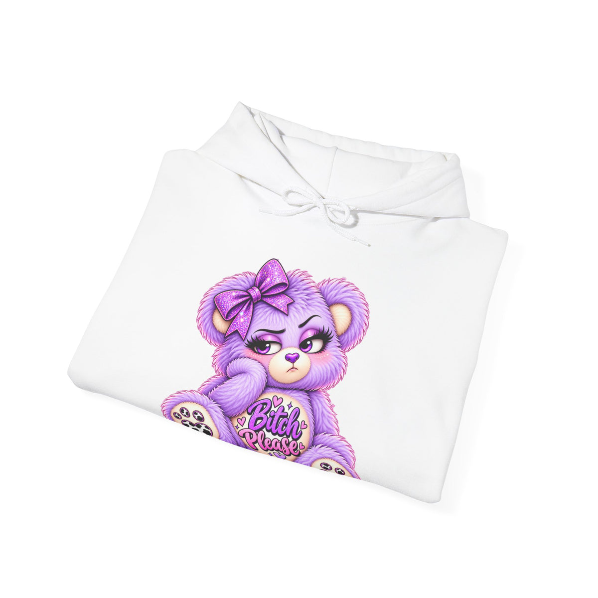 MooStache Sassy Bear Unisex Hoodie | Bitch Please Bear