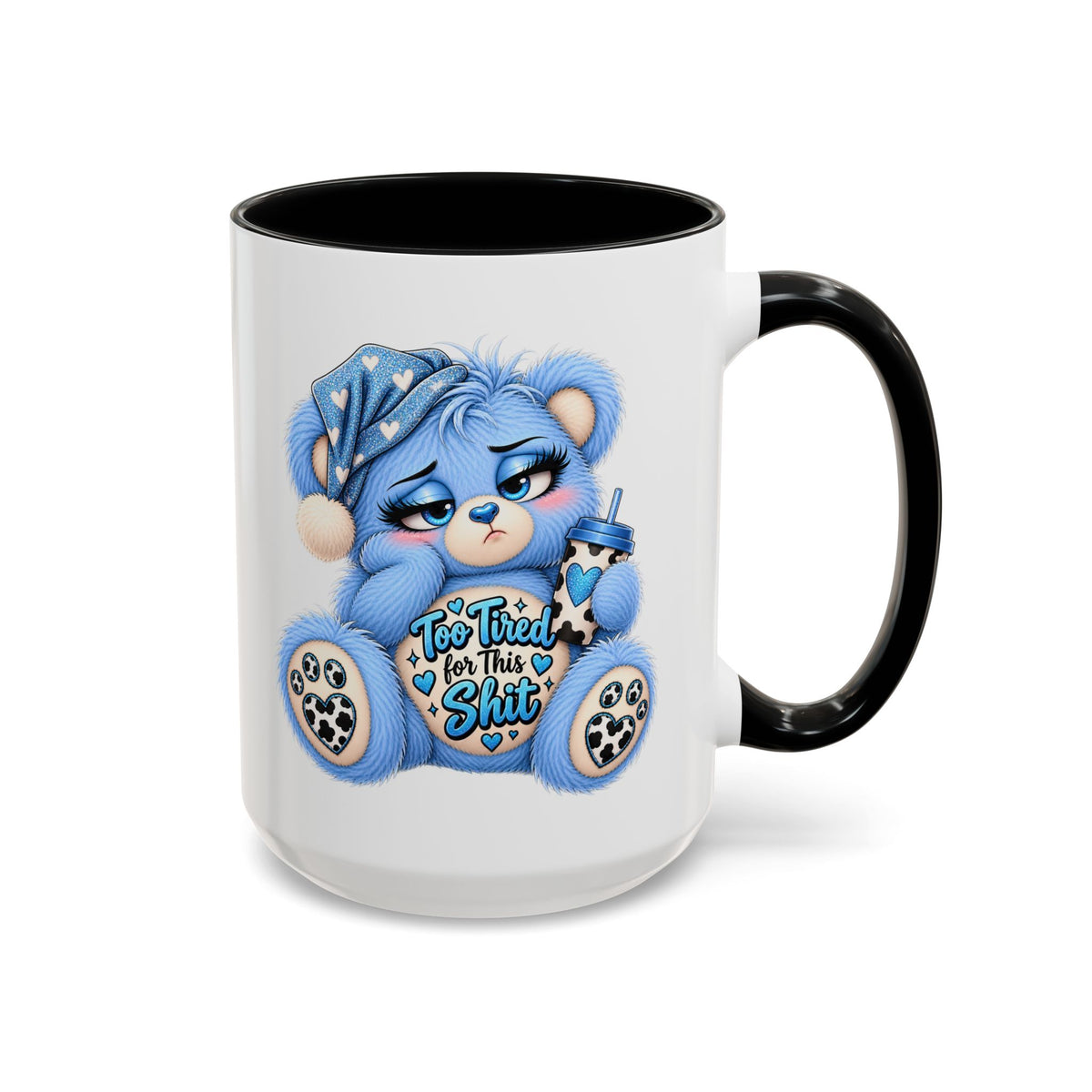 MooStache Sassy Bear Mug | Too Tired Bear
