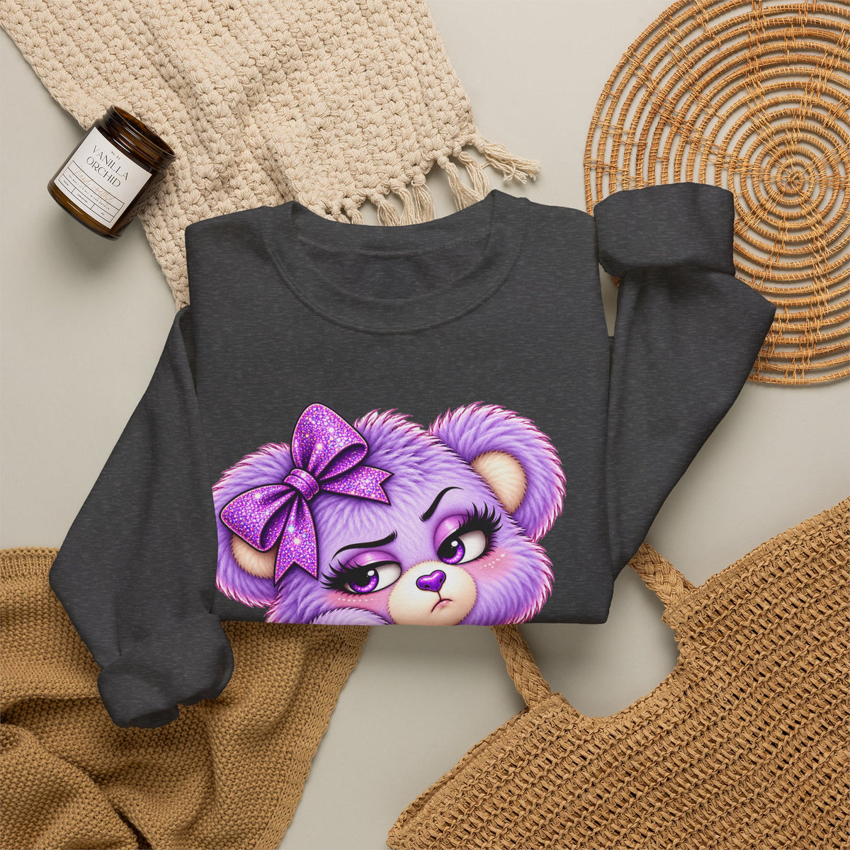 MooStache Sassy Bear Sweatshirt | Bitch Please Bear