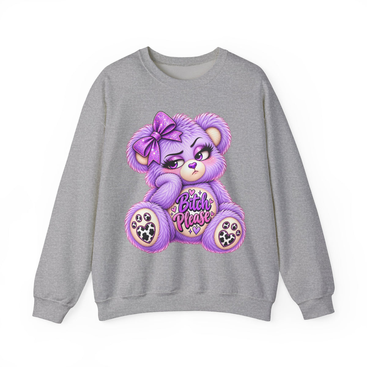 MooStache Sassy Bear Sweatshirt | Bitch Please Bear
