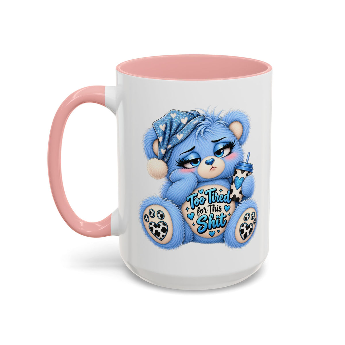 MooStache Sassy Bear Mug | Too Tired Bear