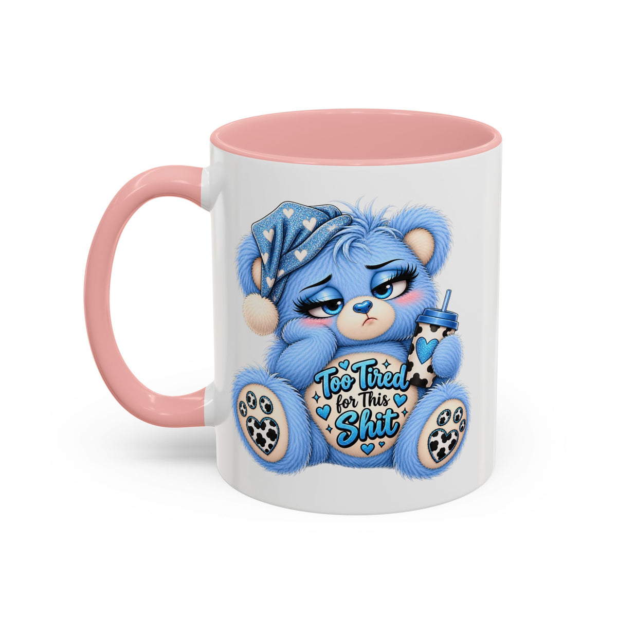 MooStache Sassy Bear Mug | Too Tired Bear