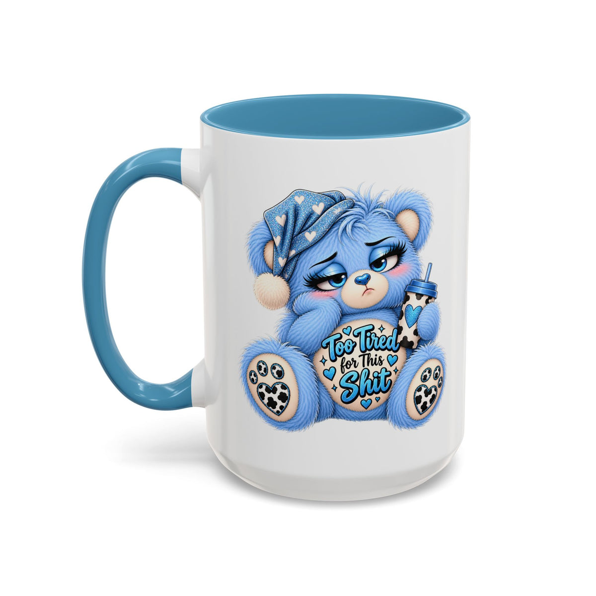 MooStache Sassy Bear Mug | Too Tired Bear