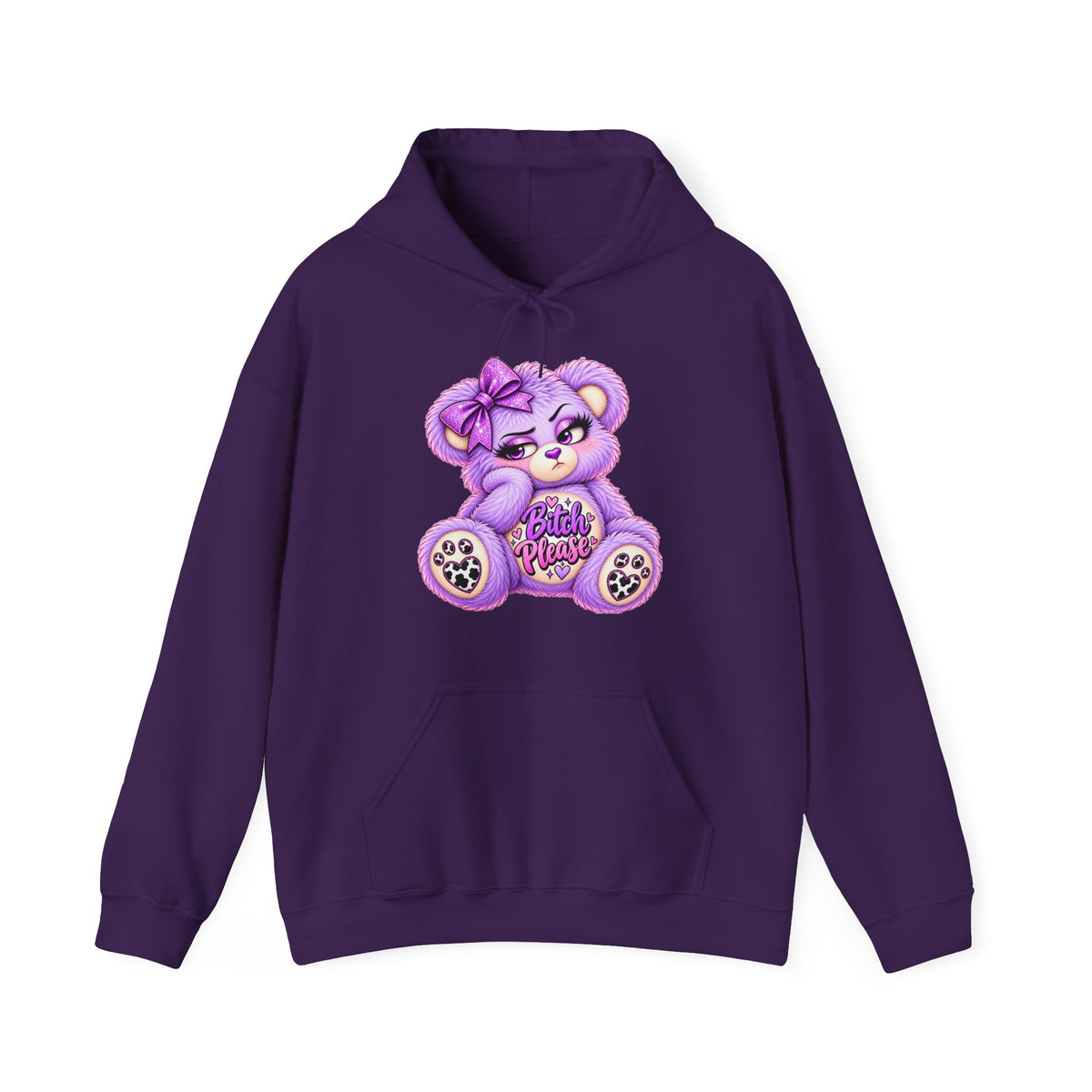 MooStache Sassy Bear Unisex Hoodie | Bitch Please Bear