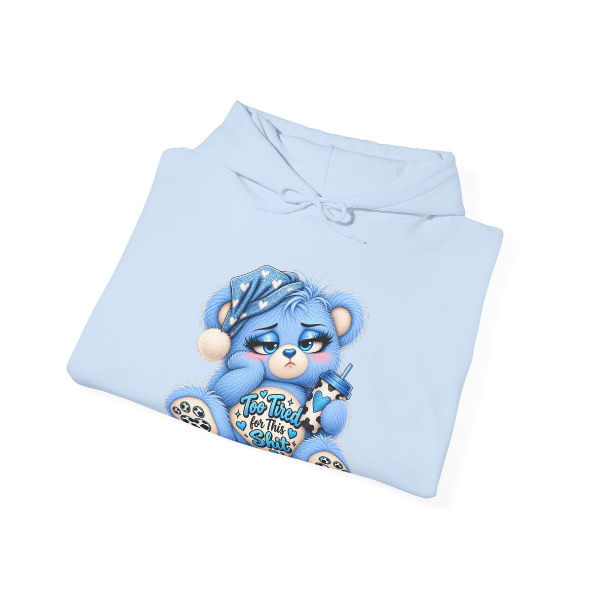 MooStache Sassy Bear Unisex Hoodie | Too Tired Bear