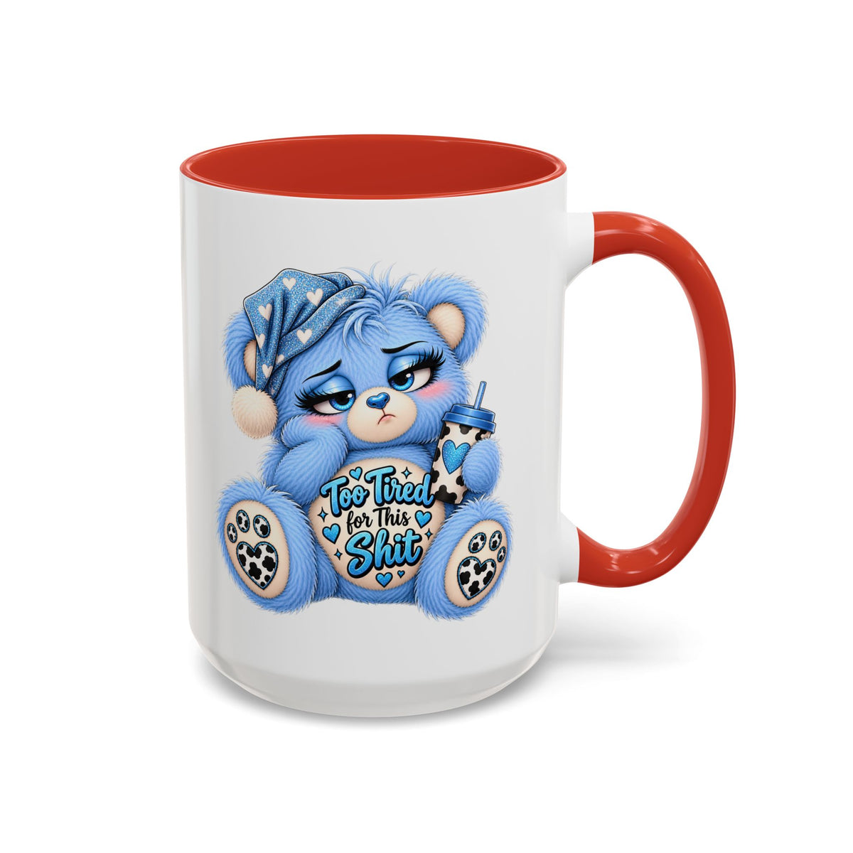 MooStache Sassy Bear Mug | Too Tired Bear