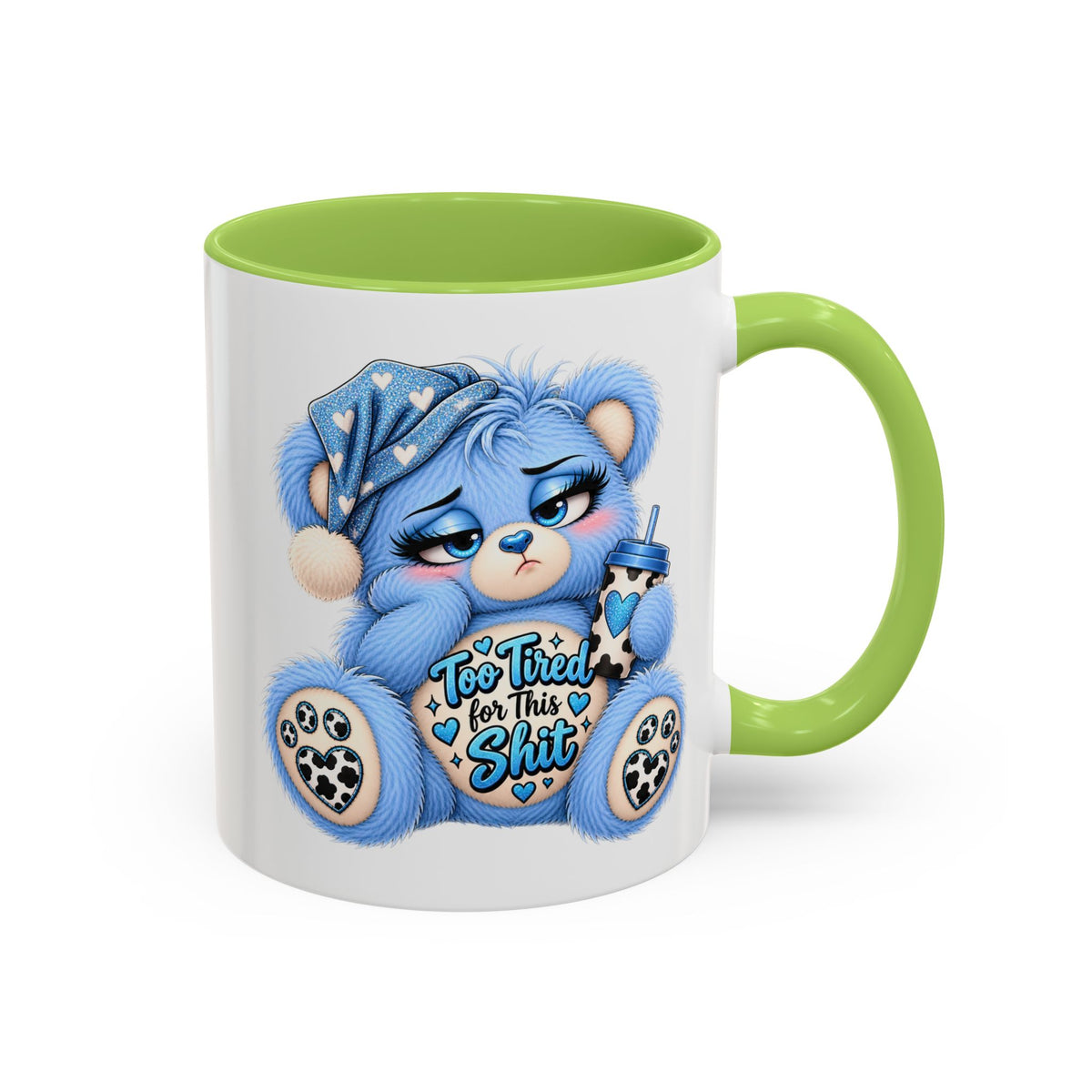 MooStache Sassy Bear Mug | Too Tired Bear
