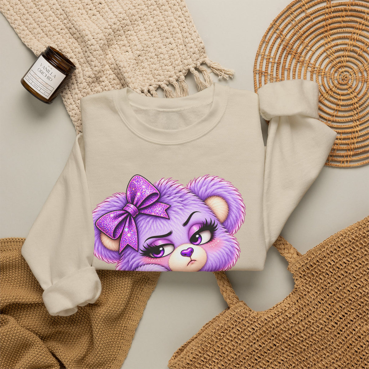 MooStache Sassy Bear Sweatshirt | Bitch Please Bear