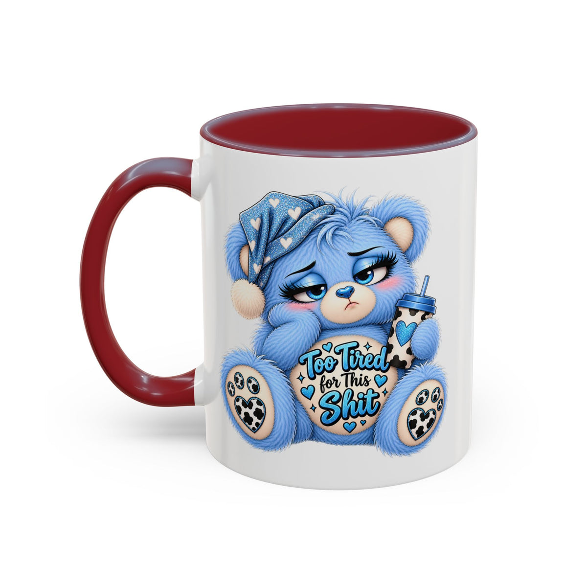 MooStache Sassy Bear Mug | Too Tired Bear